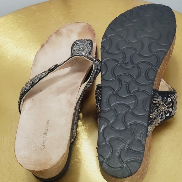 🌴Croft & Barrow Women's Cork Wedge Bead Thong Sandals Size 7.5M - Picture 6 of 8